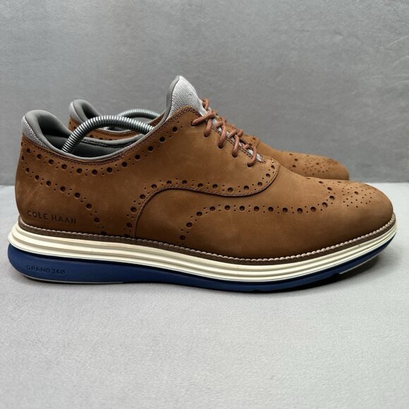 Cole Haan OriginalGrand Ultra Mens Size 11.5 (M) Wingtip Oxford Brown Leather - Picture 1 of 8